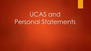 UCAS and Personal Statements