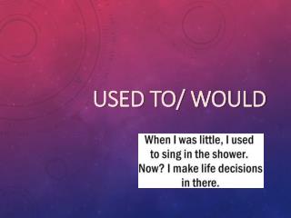 Used to/ would