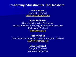 eLearning education for Thai teachers