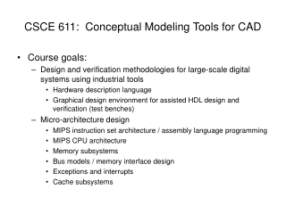 CSCE 611: Conceptual Modeling Tools for CAD