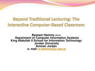 Beyond Traditional Lecturing: The Interactive Computer-Based Classroom