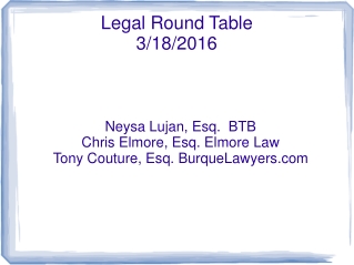 Legal Round Table 3/18/2016