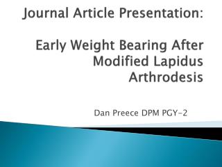 presentation arthrodesis lapidus bearing modified journal weight early after ppt powerpoint