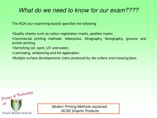 What do we need to know for our exam????