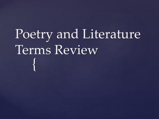 Poetry and Literature Terms Review