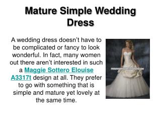 Mature Simple Wedding Dress