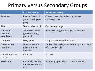 secondary group sociology