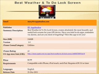 App Store - Best Weather & To Do Lock Screen