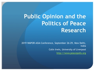 Public Opinion and the Politics of Peace Research