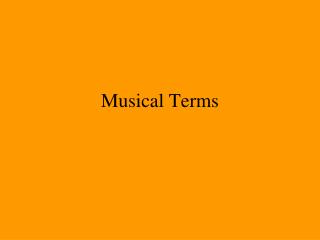 Musical Terms