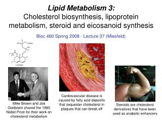 Lipid Metabolism 3: Cholesterol biosynthesis, lipoprotein metabolism, steroid and eicosanoid synthesis