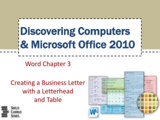 Word Chapter 3 Creating a Business Letter with a Letterhead and Table