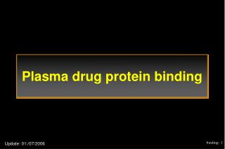 Plasma drug protein binding