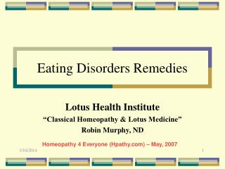 Eating Disorders Remedies