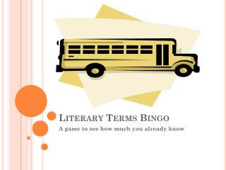 Literary Terms Bingo
