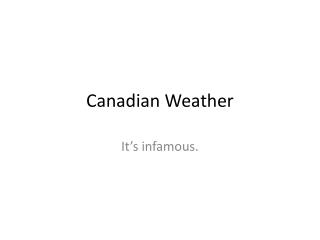 Canadian Weather