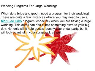 Wedding Programs For Large Weddings