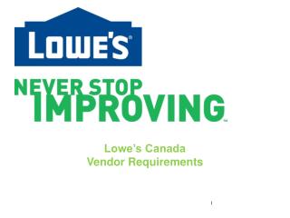 Lowe’s Canada Vendor Requirements