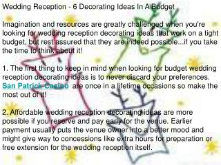 Ppt Wedding Reception 6 Decorating Ideas In A Budget