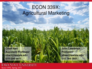 ECON 339X: Agricultural Marketing