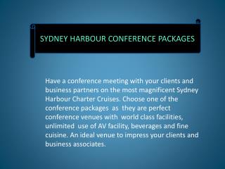 Sydney Harbour Conference Packages