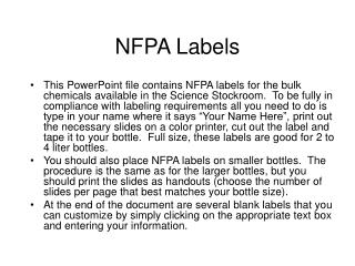 NFPA Labels