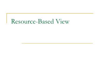 Resource-Based View