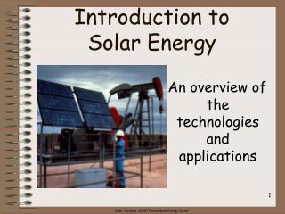 Introduction to Solar Energy