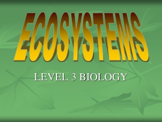 LEVEL 3 BIOLOGY