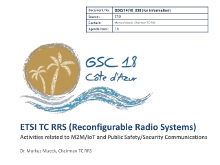 ETSI TC RRS (Reconfigurable Radio Systems)