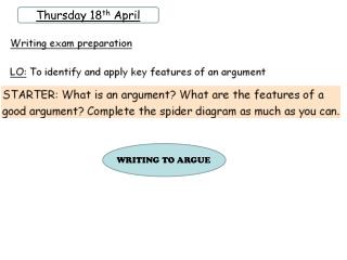 features of writing to argue