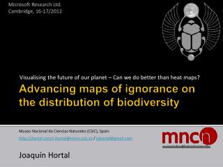 Advancing maps of ignorance on the distribution of biodiversity