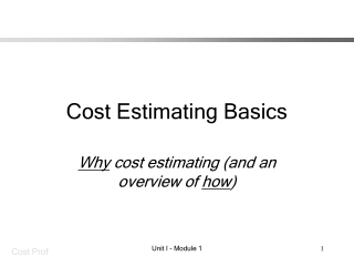 Cost Estimating Basics