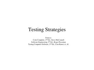 Testing Strategies
