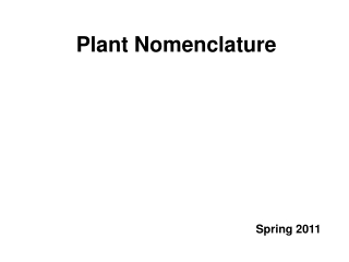 Plant Nomenclature
