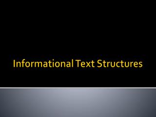Informational Text Structures