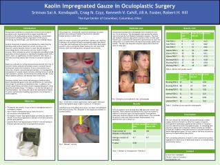Kaolin Impregnated Gauze in Oculoplastic Surgery