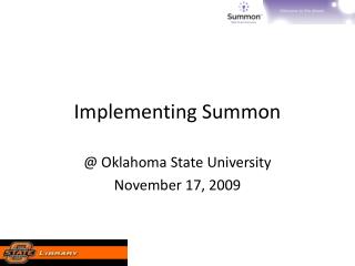 Implementing Summon