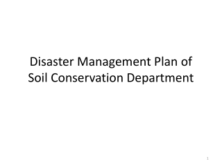 Disaster Management Plan of Soil Conservation Department