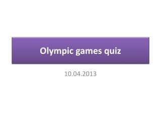 Olympic games quiz