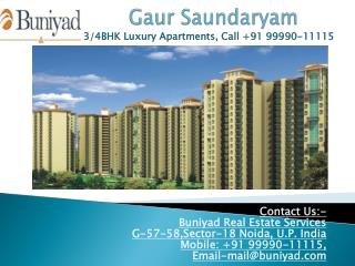 Gaur Saundaryam Noida Extension – 3 BHK for sale