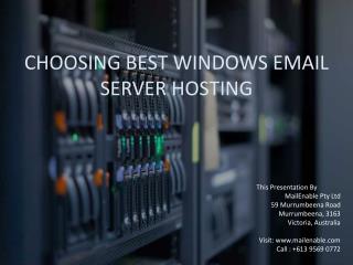 Choosing The Best Windows Email Server Hosting
