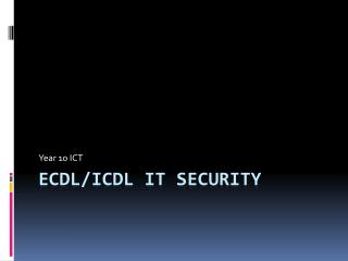 ECDL/ICDL IT Security