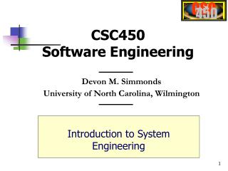 CSC450 Software Engineering