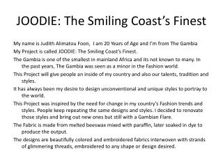 JOODIE: The Smiling Coast’s Finest
