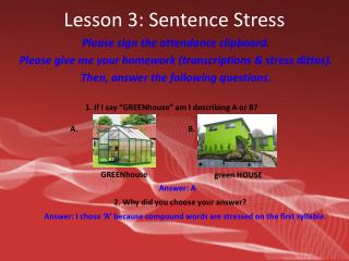 Lesson 3: Sentence Stress