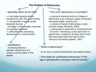 The Problem of Democracy