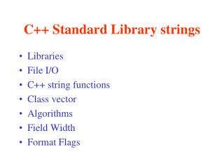C++ Standard Library strings