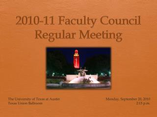 2010-11 Faculty Council Regular Meeting