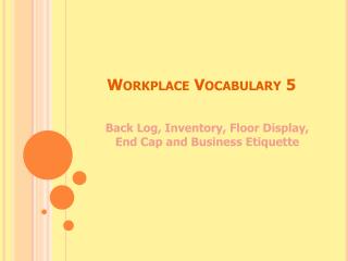 Workplace Vocabulary 5